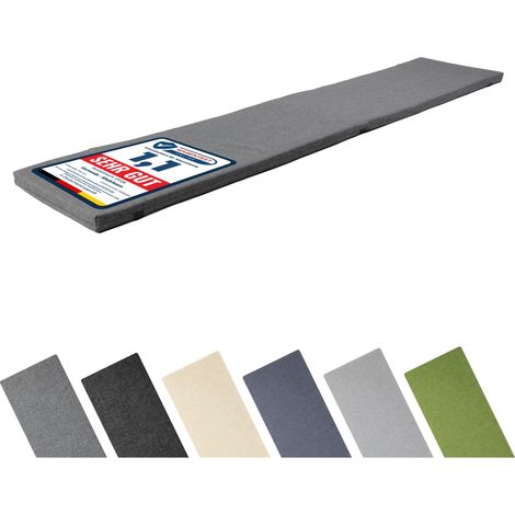 Garronda Coussin Exterieur Impermeable 180x40 cm pour Banc de Jardin Canapé et Balancelle Housse en Polyester Résistant UV pour Terrasse Balcon et Intérieur avec Élastiques GD-0220 Graphite