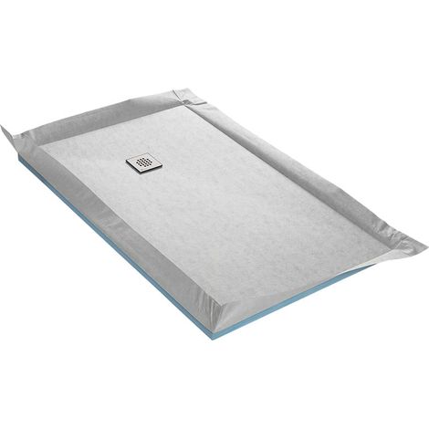 Piatto doccia da piastrellare FLATBORD 4 pendenze con membrana impermeabile e scarico ultrapiatto 90 x 140 cm