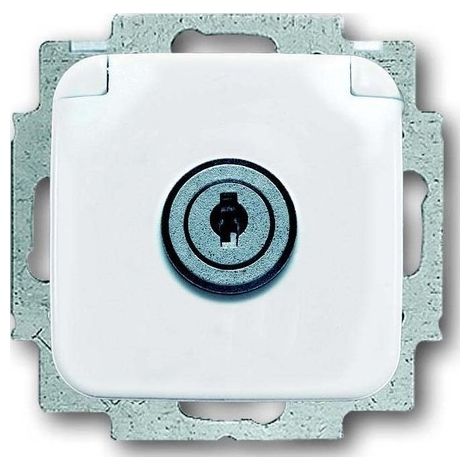Busch-Jaeger Prise de courant SCHUKO® avec couvercle à charnière et fermeture identique blanc alpin - Reflex SI (20 EUKSL-214-101), 2CKA002018A1479