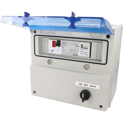 Solera – Coffret électrique nu pour piscine précablé – Compatible pompe filtration jusqu'à 1300W – Installation rapide avec schéma de raccordement (1/2)