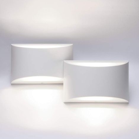 Set aus 2 LED-Wandleuchten mit fester Verkabelung für den Innenbereich, geeignet für hohe oder niedrige Wandmontage, geeignet für Wohnzimmer, Schlafzimmer, Flur, kaltweißes Licht.