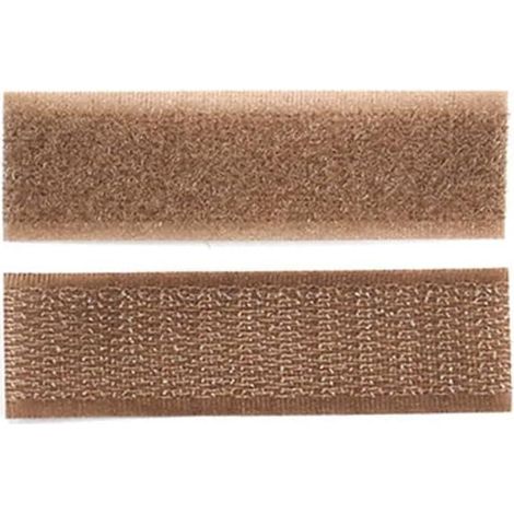 Reusable adhesive strips made of soft-touch nylon, 2 x 7 cm (khaki) (1/5)