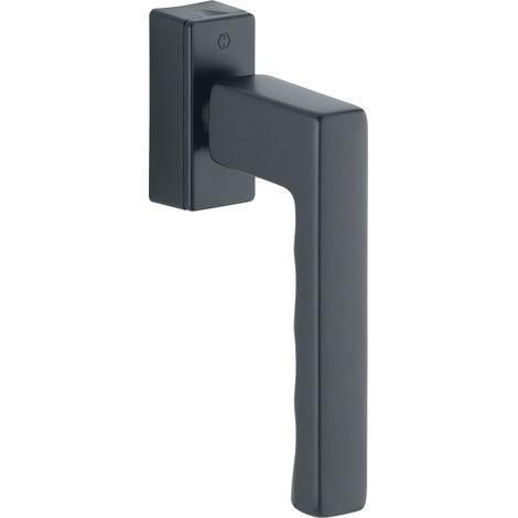 HOPPE Toulon SecuForte 11736045 - Maniglia per finestra VK, 32-42 mm, in alluminio opaco, colore: Nero
