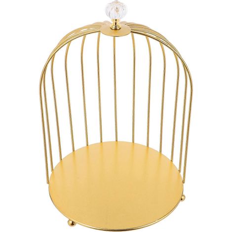 Présentoir à cupcakes en forme de cage à oiseaux pour la présentation de desserts de mariage, support à gâteaux en métal doré pour événements à thème vintage, présentation de cupcakes et vitrines à de (1/4)