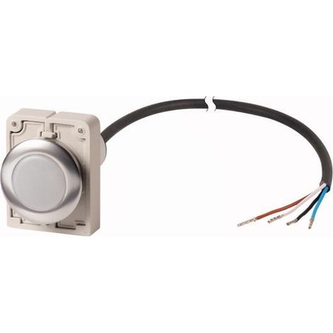 Voyant lumineux RMQ Compact Flat blanc 24 V AC/DC cable (noire) extrémité ouverte 4-pole 1 m EATON C30C-FL-W-24-P62