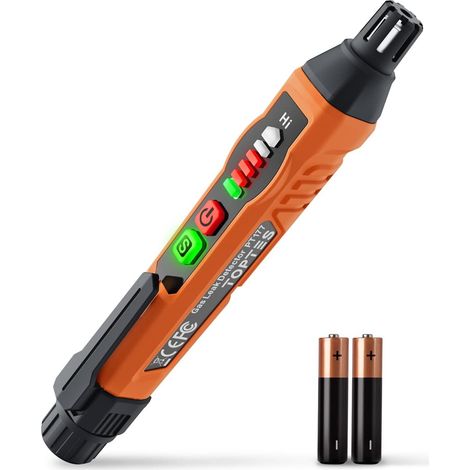 Détecteur de Gaz Naturel, Détecteur de Fuite de Gaz avec Alarme Sonore et Visuelle, Portable Détecteur de Gaz à Pile Propane, Butane, Méthane pour Camping Car (Pile x2 Incluse) - Orange (1/5)