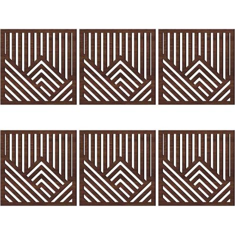 Ensemble de 6 panneaux décoratifs muraux en bois – JINFGERNE – Motif montagnes ajourées – Décoration murale intérieure (1/5)