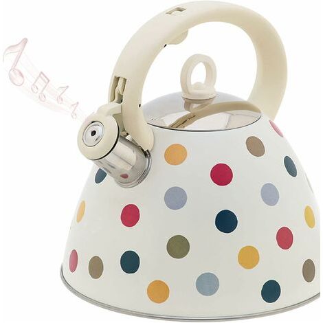 Bollitore vintage da 3 litri in acciaio inox con manico in silicone, adatto per fornelli a gas. (1/4)