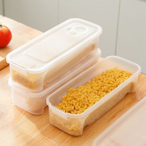 Boîte De Cuisson Pour Pâtes - Micro-ondes - Avec Trous D'Égouttage - Boîte De Rangement Pour Nouilles - 1,3 L (1/5)
