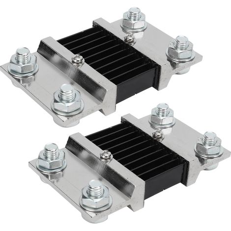 Lot de 2 résistances de shunt de 75 mV CC pour mesure de courant continu, haute précision, shunt externe pour ampèremètre 1000 A (1/5)