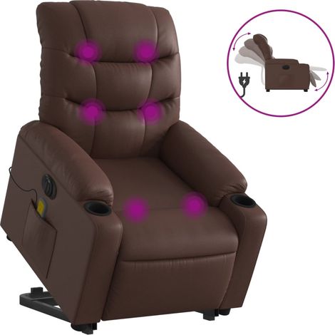 Maison Exclusive - Poltrona Alzapersona Elettrica Reclinabile Marrone Similpelle