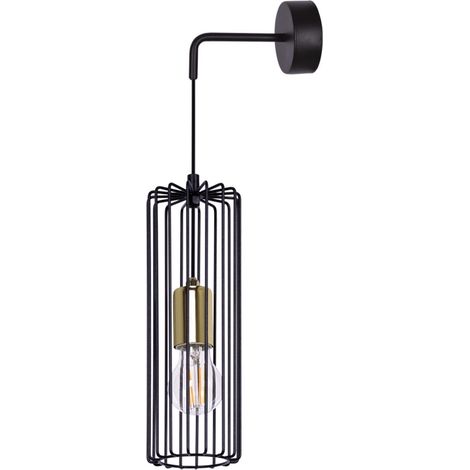 Applique loft nera oro tubo metallo E27 Kaja K-4939 (1/5)