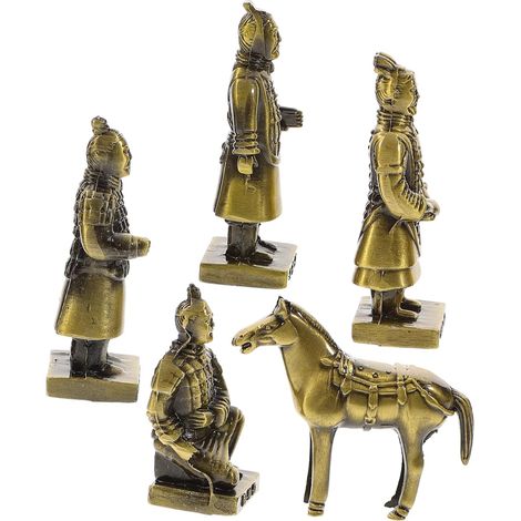 Terre Cuite Figurine Vintage 1 Set en Alliage, de Guerriers (1/5)