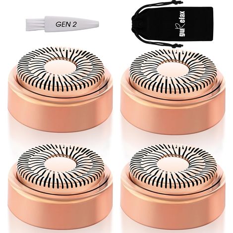 Lot de 4 têtes de rechange Gen2 pour épilateur facial sans défaut, lames de rechange pour femme, têtes dorées 18 carats (1/5)