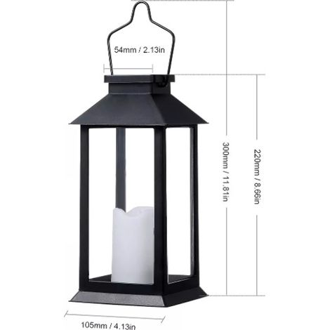 Lanterne Solaire Exterieur 1 Pièces avec Bougie Vacillante, pour Noël Balcon Jardin Terrasse Décoration (1/4)