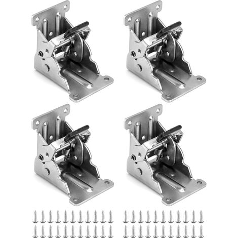 bisagras plegables invisibles para patas de mesas y camas, incluye 40 tornillos - Plateado (1/4)