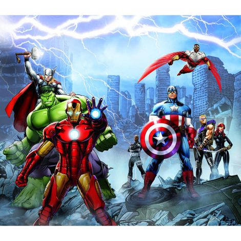 Rideaux voilage Avengers Marvel 180x160 cm – Décoration chambre enfant – Ambiance super-héros – Complément idéal pour déco Avengers – Ag Art (1/3)