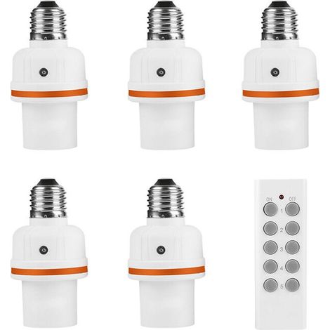 RS-6 Douille Connectée Ampoule Telecommande Culot E27,1 télécommande,5 douille de lampe (1/5)