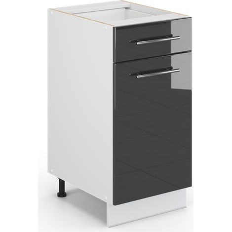 Küchenschränke Fame-Line, Anthrazit Hochglanz, 40 cm ohne Arbeitsplatte, Vicco