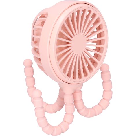 Ventilateur Portable Rotatif 360° avec Trépied pour Bureau Maison Bibliothèque Rose