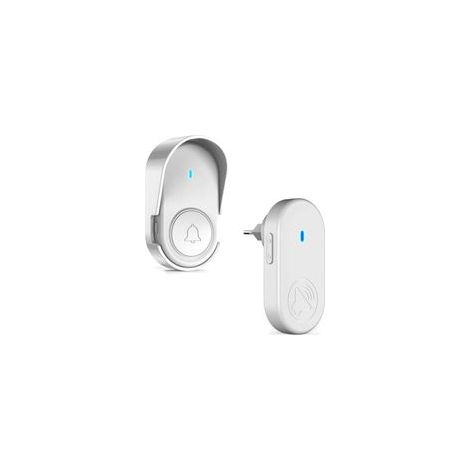 Sonnette extérieure sans fil étanche, sonnette étanche IP55 (blanche)