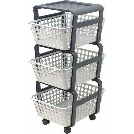 CARRELLO MODULA 3 CESTE CON RUOTE. Prezzo per 1 pezzo.