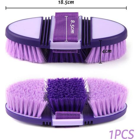 Brosse de pansage flexible pour chevaux Étrille ergonomique poils souples pour nettoyage de la robe et soin équin Violet
