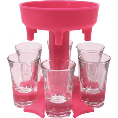 Distributeur de verres à 6 Shots et ensemble de verres en acrylique transparents pour Bar à Cocktail rose (1/5)