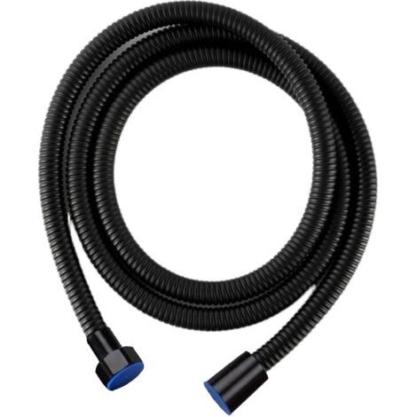 Flexible de Douche 2m Tuyau de Douche en Acier Inoxydable Flexible de Douche Universel Noir pour la Salle de Bain, Remplacement de la Connexion de la Douche, Arrosage de Jardin (1/5)