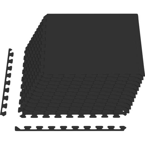 Floor Mats 12 pcs Black 4.32 m² EVA Foam vidaXL