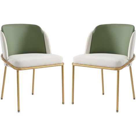 Silla de comedor moderna con patas metálicas doradas y patas ajustables (1/5)