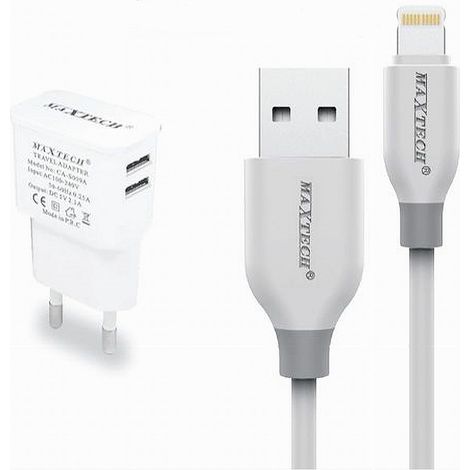 Trade Shop - Caricabatterer 2 Porte Usb 2.1a + Cavo Luz 1 Mt Maxtech Ca-s038 - (1/3)