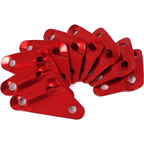 Lot de 10 attaches triangulaires en alliage d'aluminium antidérapantes, grandes, rouges, pour parapluie, tente, auvent, réglage de corde, accessoires de traction extérieure (1/5)