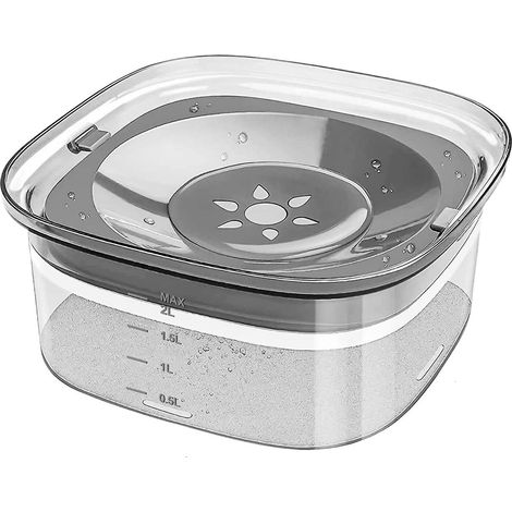Gamelle anti-déversement pour animaux de compagnie 2L, gamelle d'eau anti-déversement en plastique transparent, gamelle anti-éclaboussures (1/5)