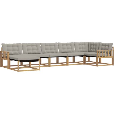 Outdoor-Sofagarnitur 7 pcs Weiß und Hellgrau vidaXL (1/5)