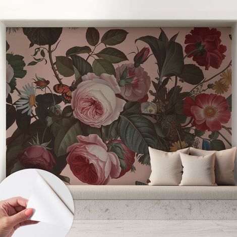 Fotomurale adesivo - murale da parete - Carta da parati autoadesiva - design parete moderno - Eleganza floreale 208x146 cm (1/5)