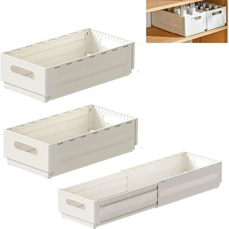 Lot de 2 organiseurs de placard coulissants, étagère de cuisine étroite pour évier, salle de bain et placard mural – Étagère multifonction peu encombrante