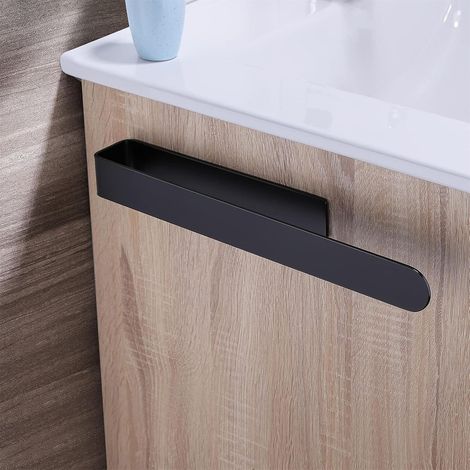 Porte-Serviettes Non-Drilling en Acier Inoxydable Salle De Bains Porte-Serviettes Autocollant Porte-Serviettes Porte-Serviettes Salle De Bains Accessoires,Noir,37CM (1/5)