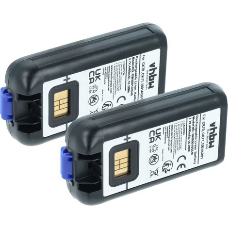 vhbw 2x Batería recargable reemplaza Intermec AB18 para PDA (4400mAh, 3,7V, Li-Ion)