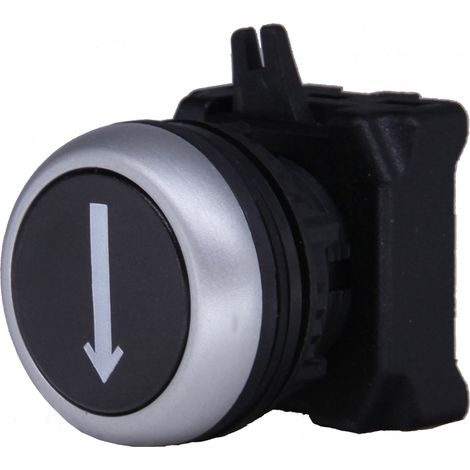 Tête de bouton-poussoir RS PRO Noir, Retour par ressort, Ø découpe 22mm ( Prix pour 1 )