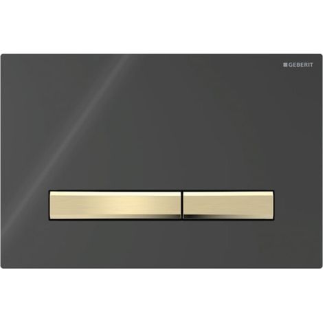 Geberit Sigma50 - Pulsador para WC para descarga doble, negro/latón 115.672.DW.2