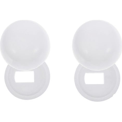 Cache-vis de WC en plastique blanc, lot de 2 paires pour cuvette et charnières (1/5)
