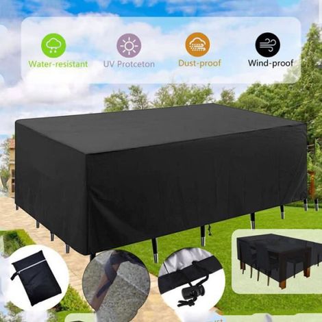 1 Bâche de protection, étanche, anti-UV, tissu Oxford, pour salon de jardin, 170x94x70cm (1/3)