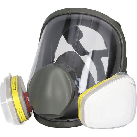 Respirateur intégral réutilisable avec protection contre les vapeurs organiques, idéal pour peinture et soudure, livré avec 10 cotons filtrants et boîte filtrante n°7 (1/5)