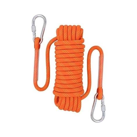 Corde de sécurité tressée en nylon de 10 m, résistante à la déchirure, pour l'escalade et le sauvetage, diamètre 10 mm, idéale pour la randonnée. (1/4)