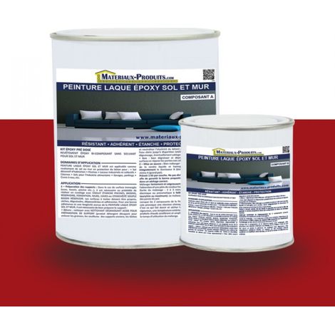 Peinture laque Epoxy Sol et Mur - 1 Kg Rouge - MATPRO (1/5)