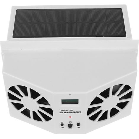 Ventilateur Solaire Vacances en Abs pour Voitures Blanc Ventilateur de Voiture à Énergie Solaire Circulation D'air Améliorée et Extraction de Fumée pour Vitre (1/5)
