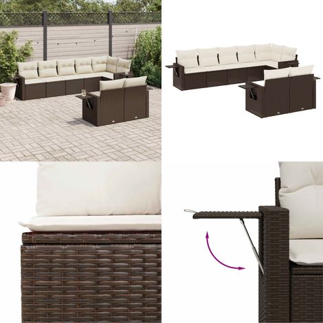 8-tlg. Garten-Sofagarnitur mit Kissen Braun Poly Rattan - Gartensorte - Gartenmöbel Set - PE-Rattan Möbel - Outdoor Lounge - Balkonmöbel - Home & Living (1/5)