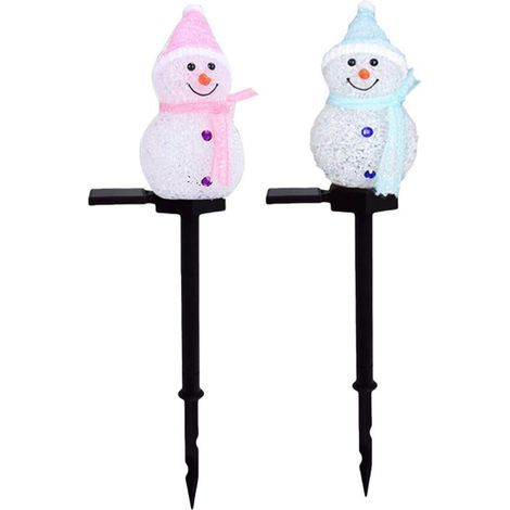guirlandes lumineuses solaires LED bonhomme de neige pour décoration de jardin et éclairage de Noël (1/5)