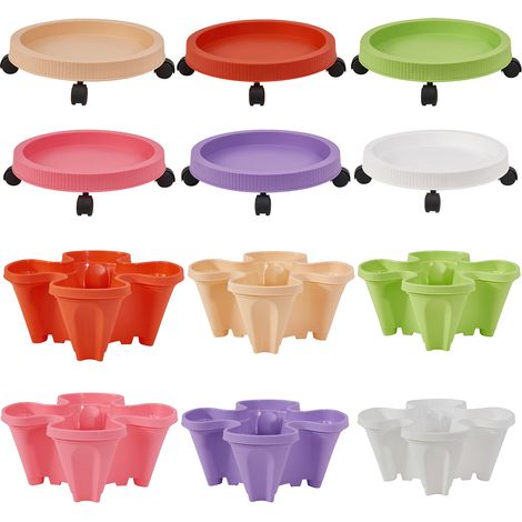 Plateau à roulettes pour pots de fleurs, soucoupe pour pots de fleurs en pot, pour l'intérieur et l'extérieur (1/5)
